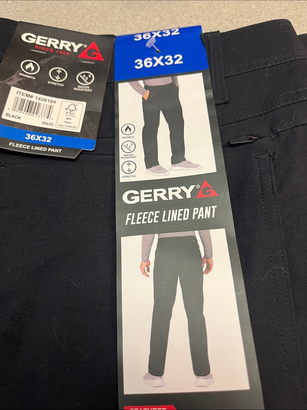 Gerry Weber Men’s Straight Fleece-Lined Jeans — Black